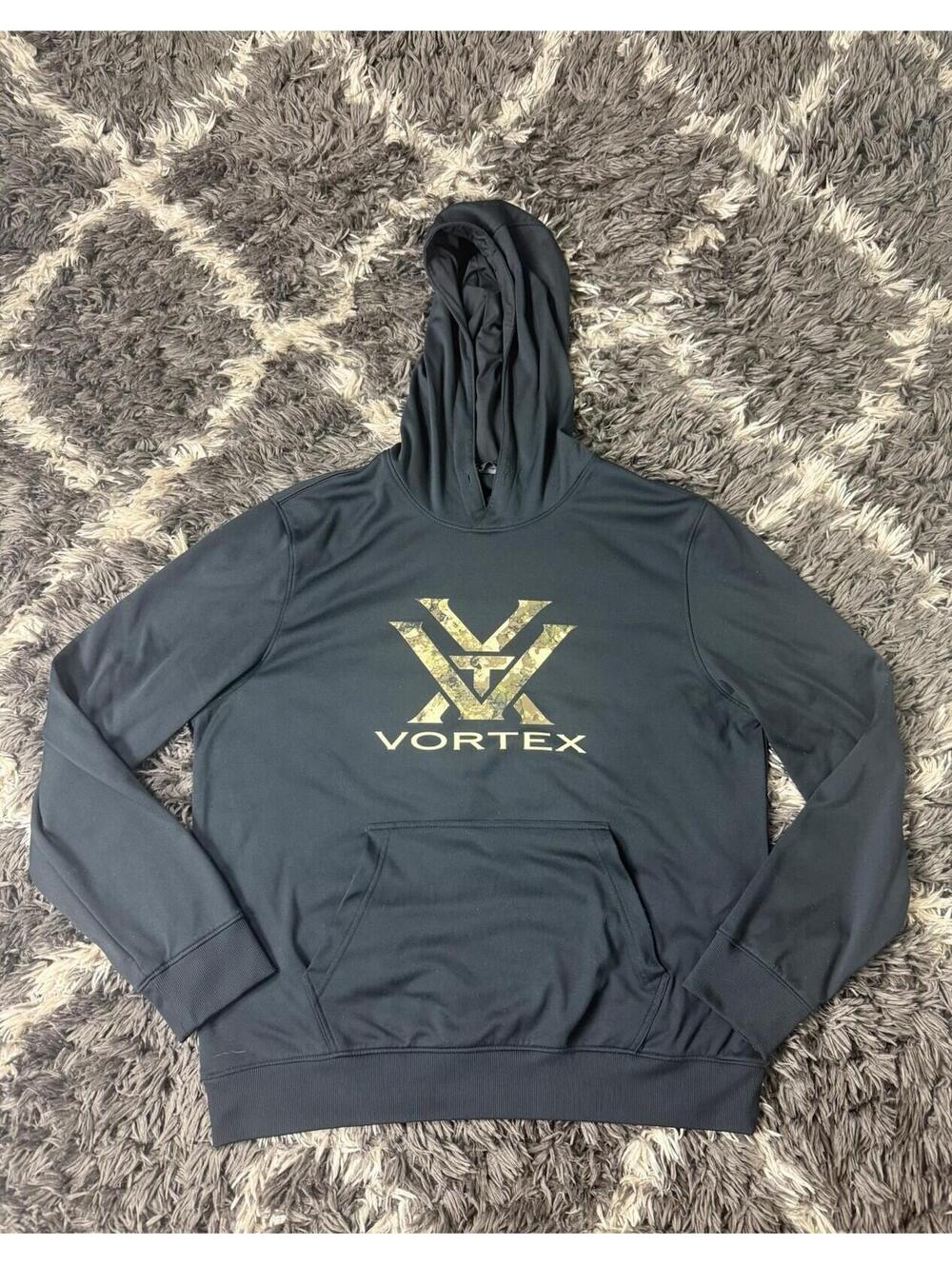 Vortex Optics Hoodie Men XL Black Camo Logo Performance Pullover Sweatshirt